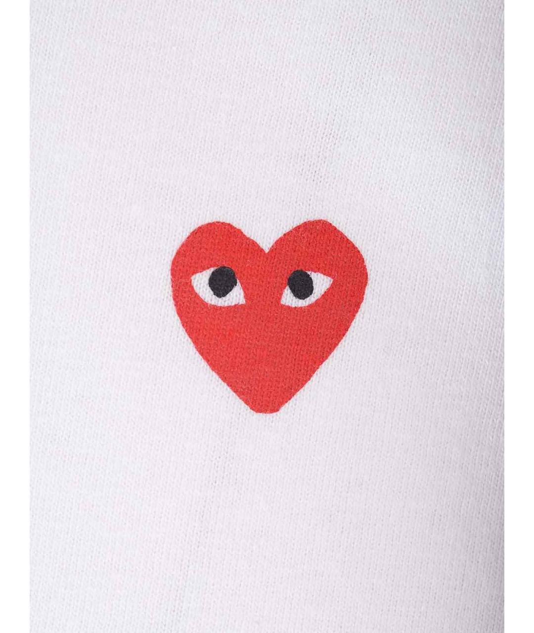 COMME DES GARÇONS PLAY Белая хлопковая футболка, фото 3
