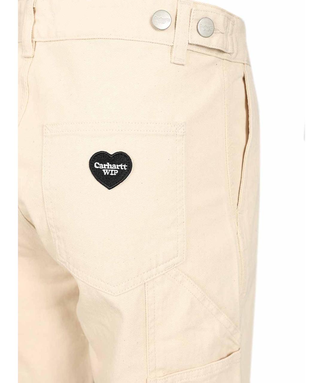 CARHARTT Бежевые хлопковые прямые брюки, фото 5