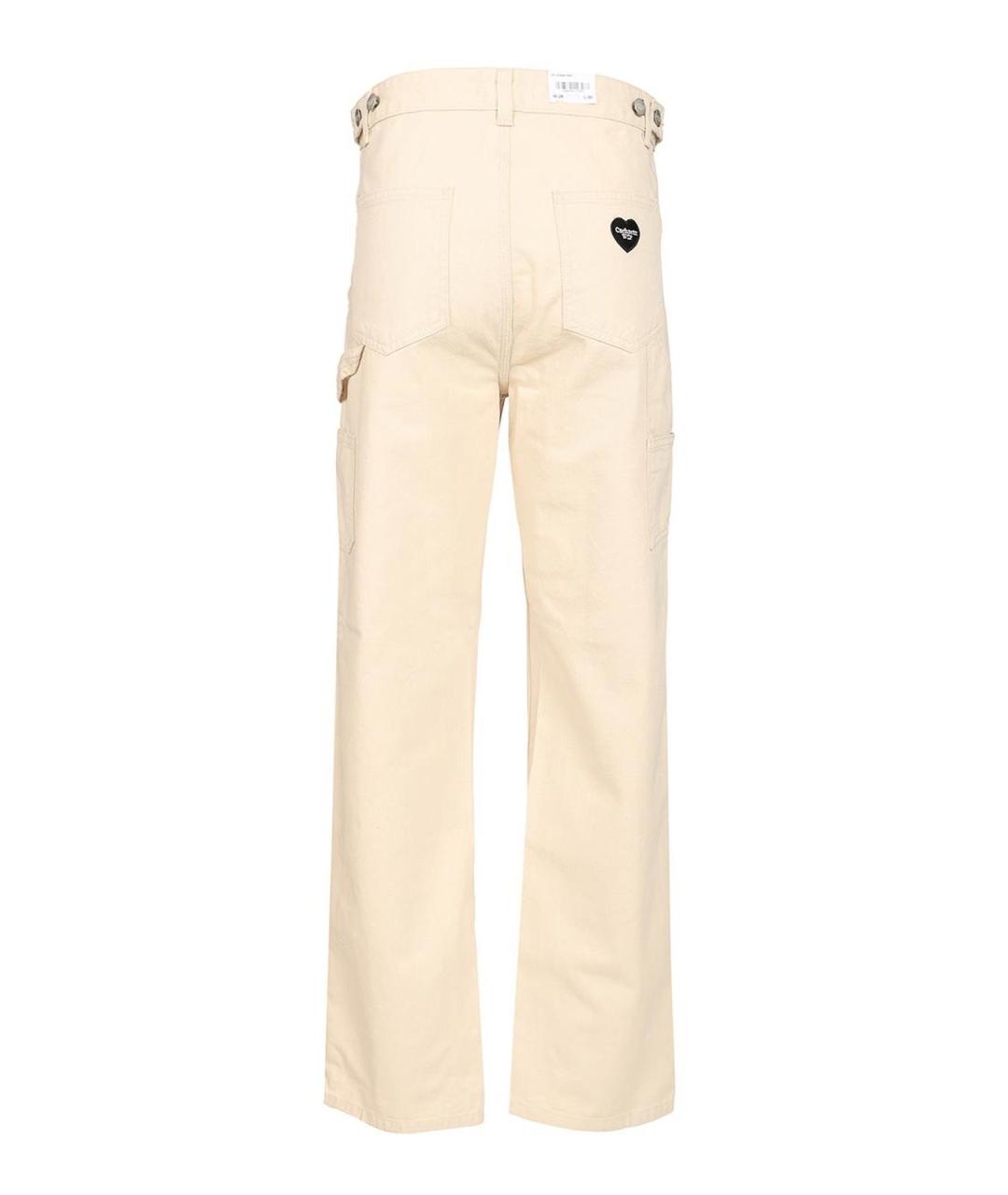CARHARTT Бежевые хлопковые прямые брюки, фото 2