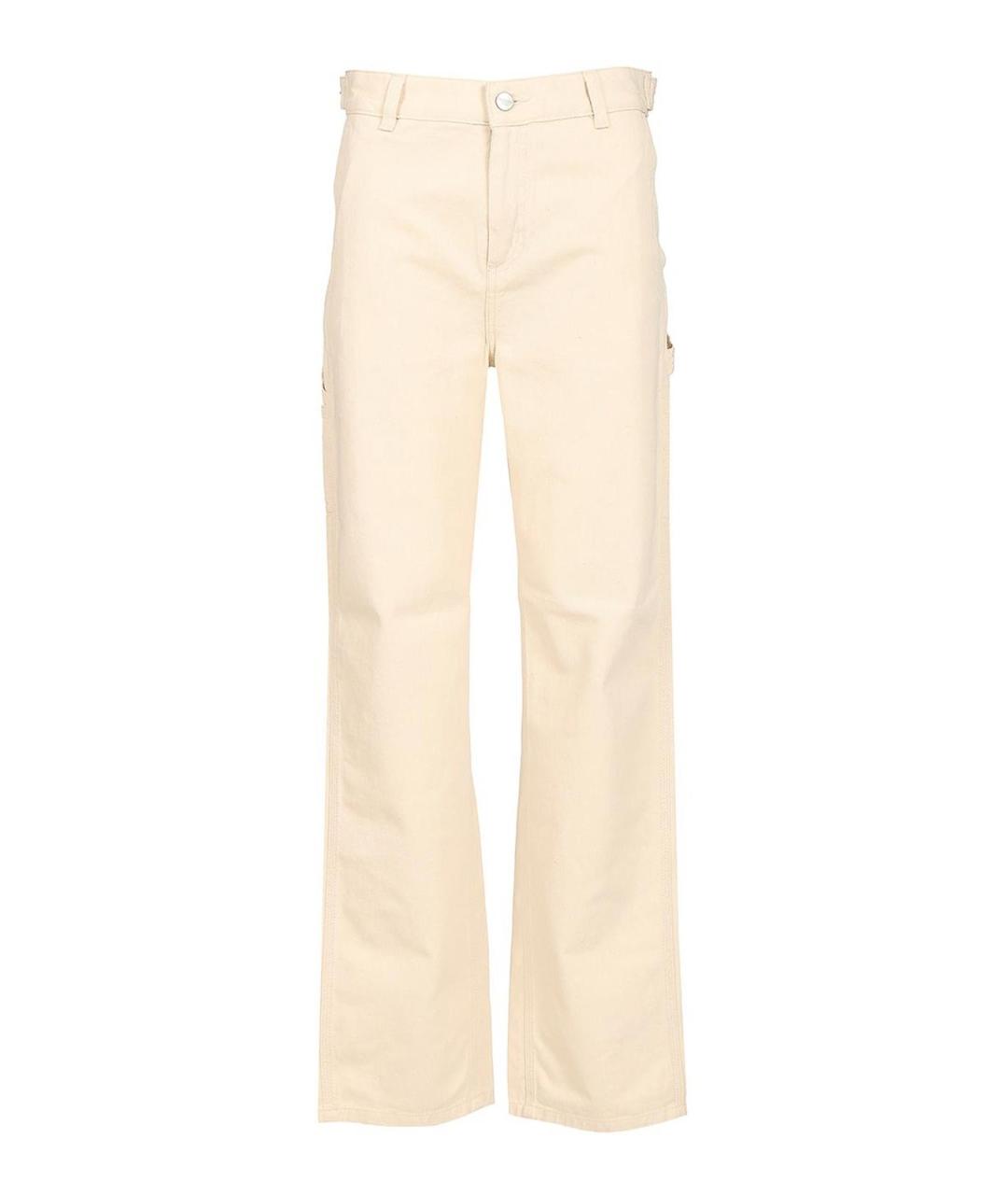 CARHARTT Бежевые хлопковые прямые брюки, фото 1