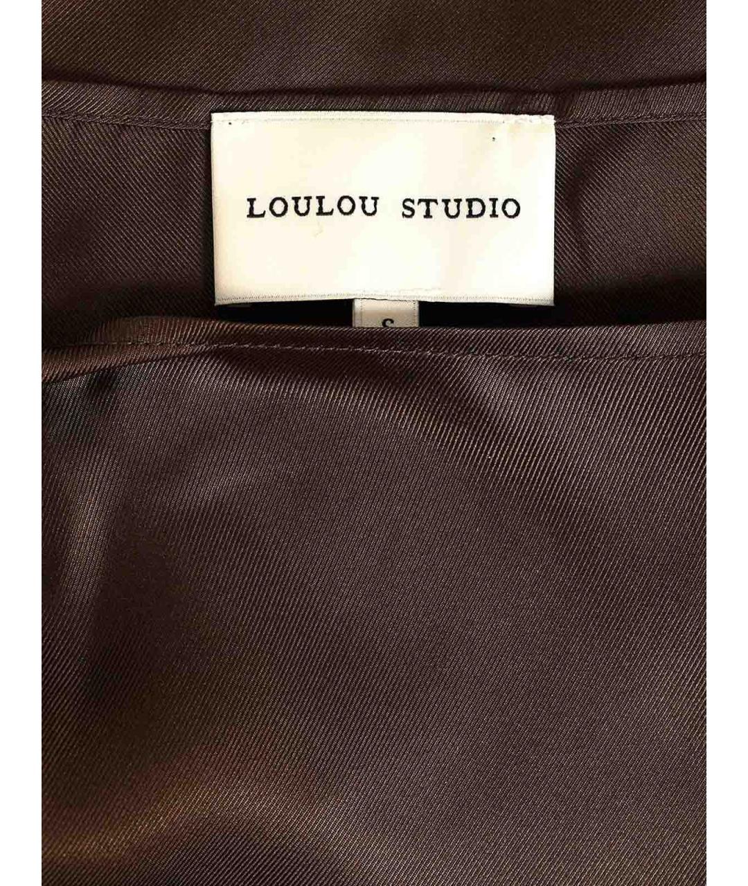 LOULOU STUDIO Коричневое шелковое платье, фото 4