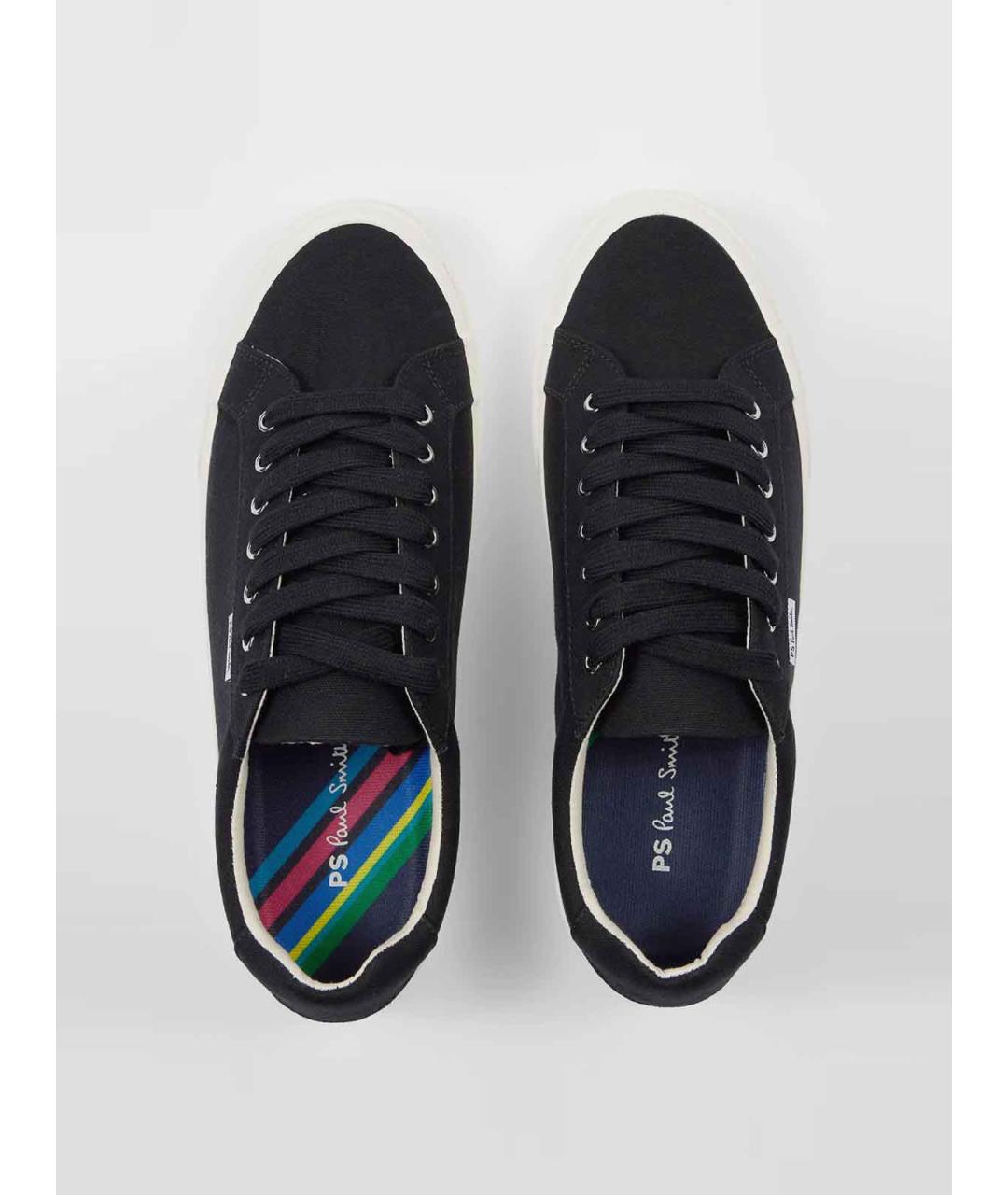 PS BY PAUL SMITH Черные текстильные низкие кроссовки / кеды, фото 4