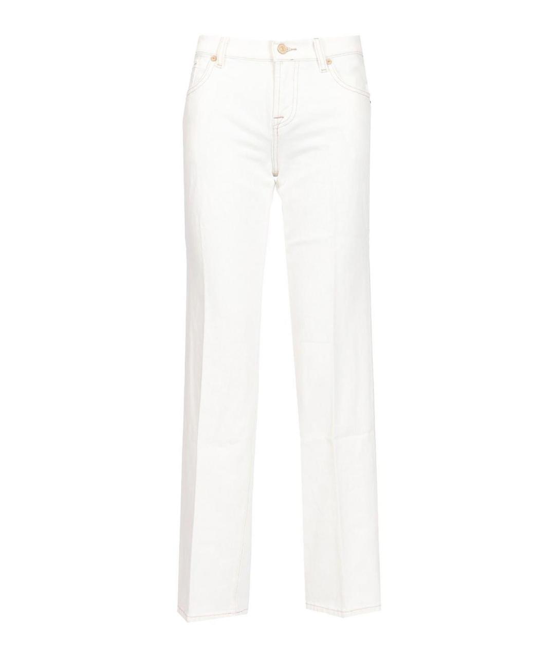 7 FOR ALL MANKIND Белые хлопковые прямые джинсы, фото 1