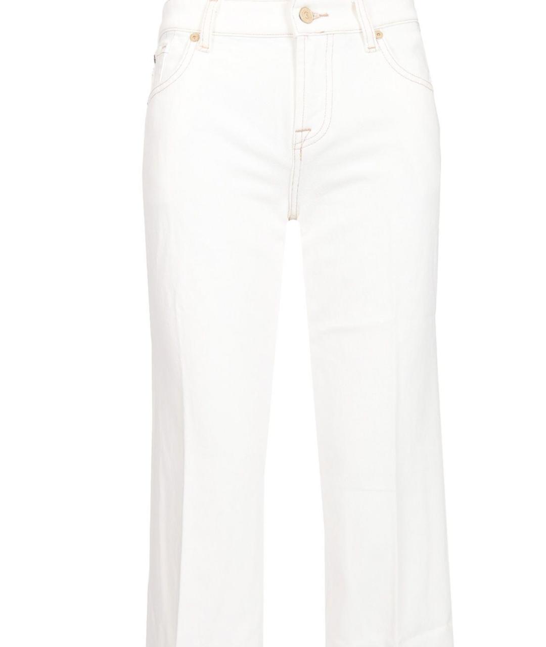 7 FOR ALL MANKIND Белые хлопковые прямые джинсы, фото 3