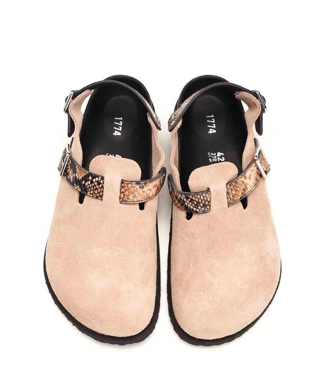 BIRKENSTOCK Бежевые замшевые сандалии, фото 5