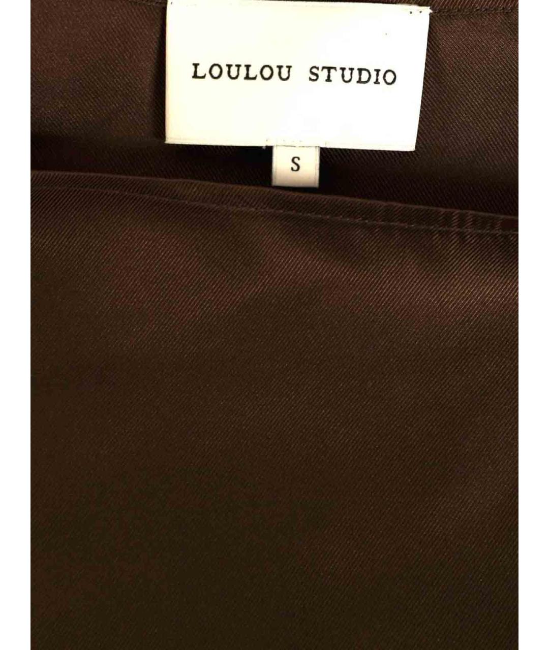 LOULOU STUDIO Коричневая шелковая майка, фото 4