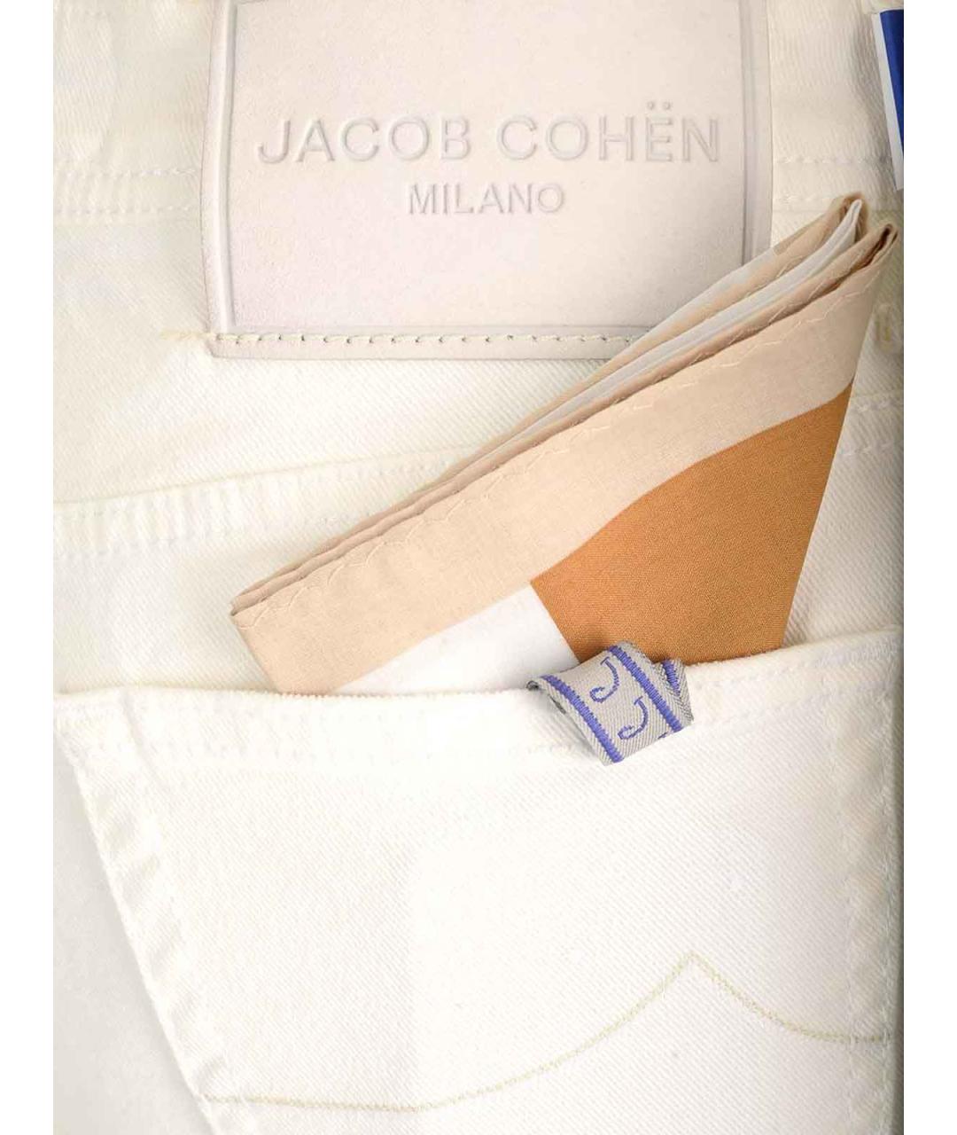 JACOB COHEN Белые хлопковые повседневные брюки, фото 4