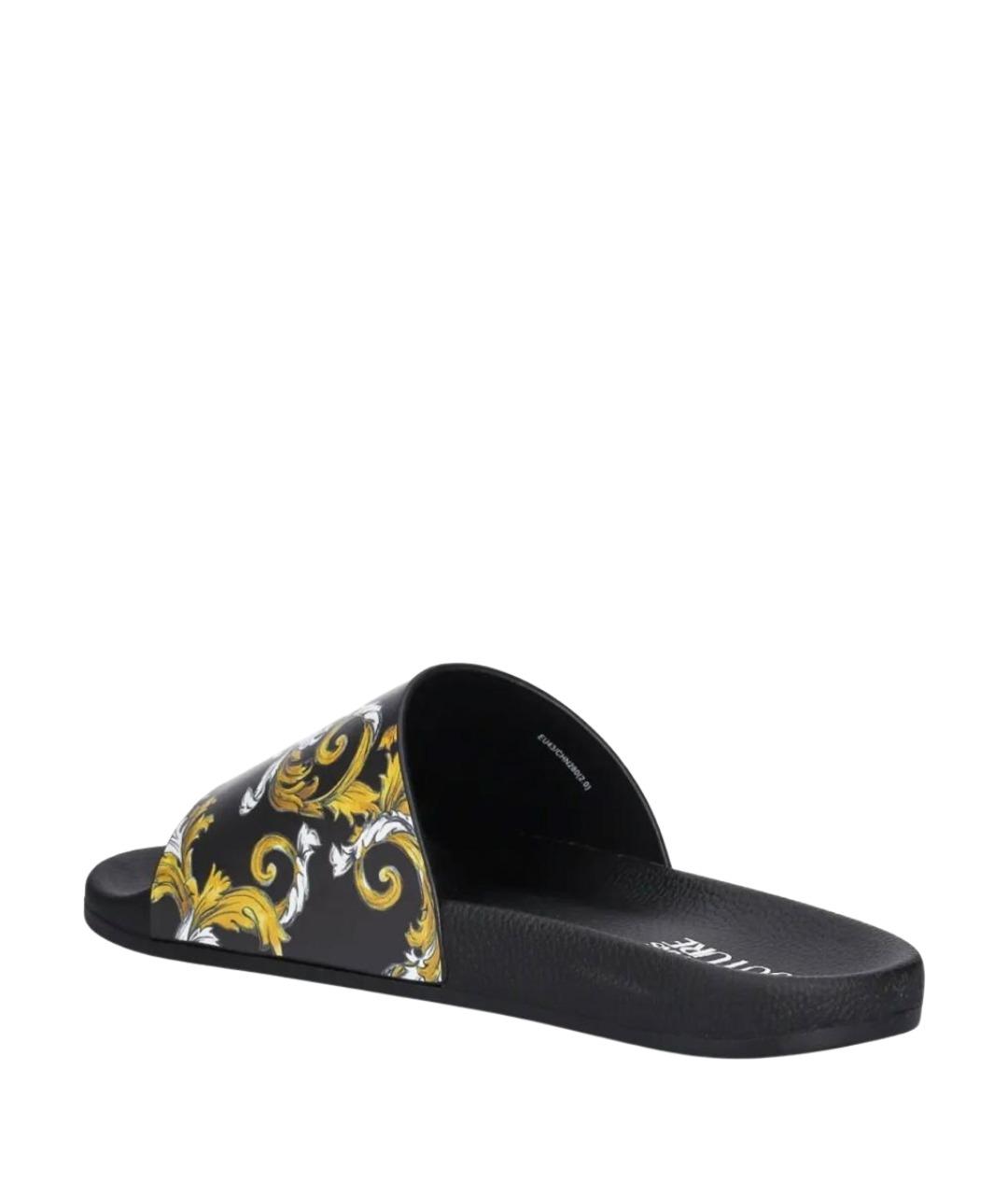 VERSACE JEANS COUTURE Черные резиновые сандалии, фото 3