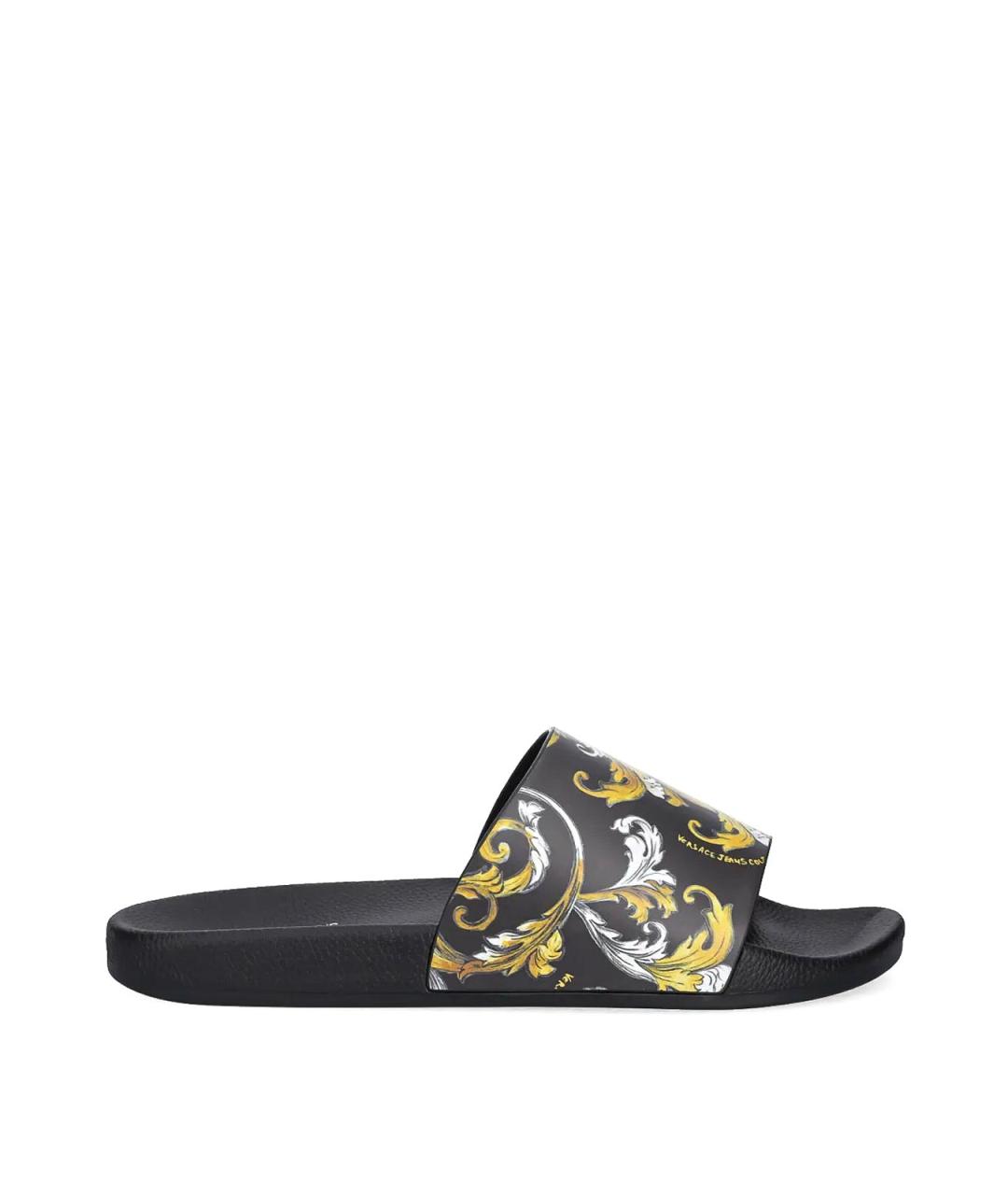 VERSACE JEANS COUTURE Черные резиновые сандалии, фото 1