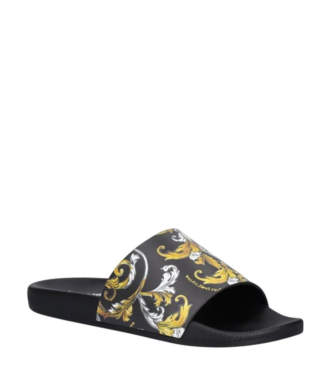 VERSACE JEANS COUTURE Черные резиновые сандалии, фото 2