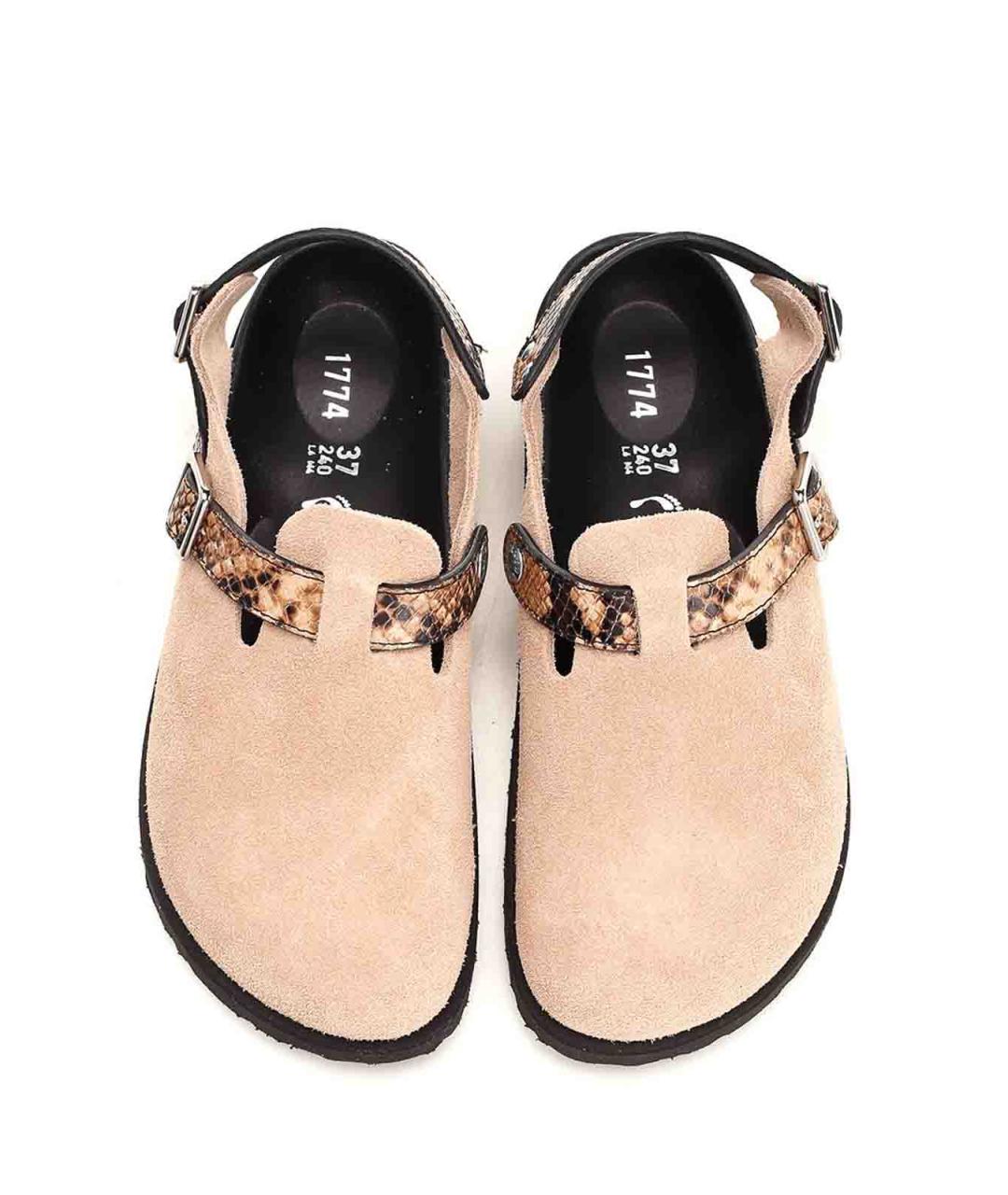 BIRKENSTOCK Бежевые замшевые мюли, фото 5
