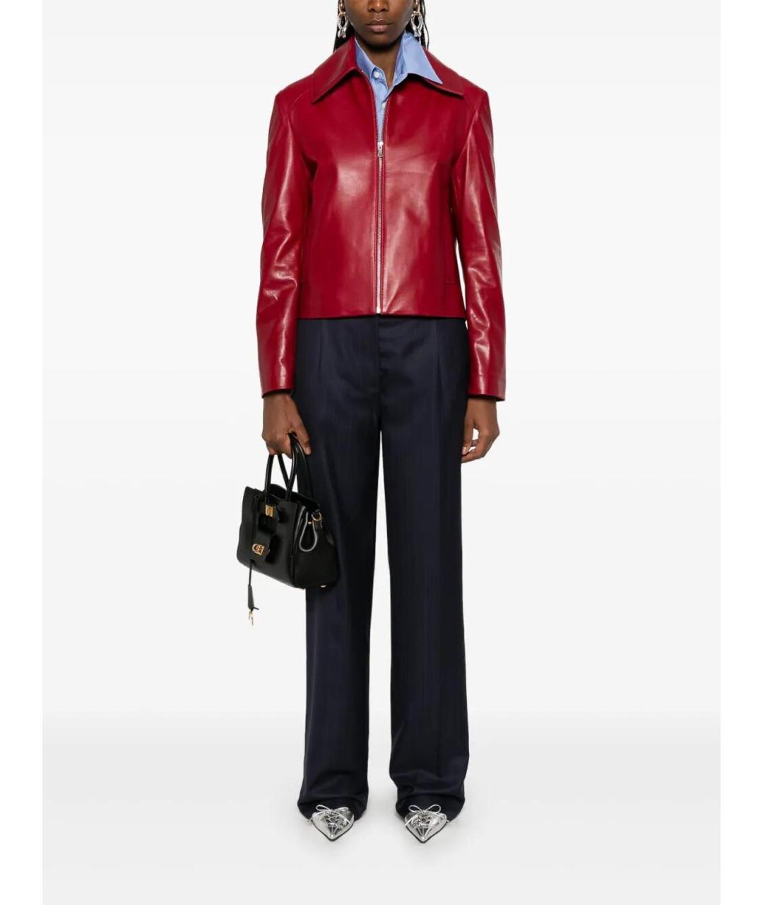 PRADA Темно-синие шерстяные прямые брюки, фото 2