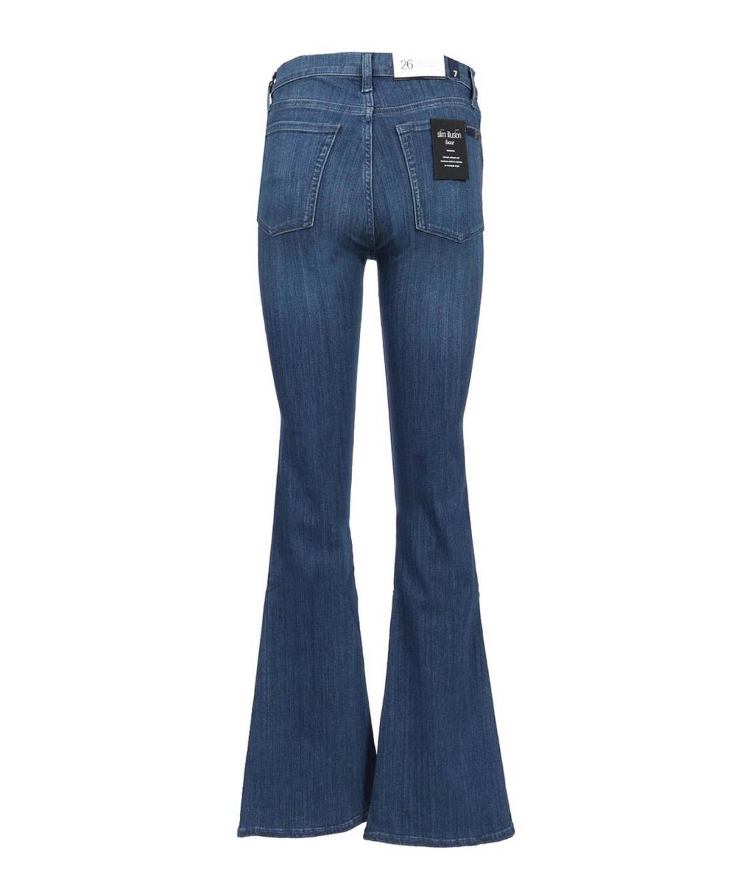 7 FOR ALL MANKIND Синие хлопковые джинсы клеш, фото 2