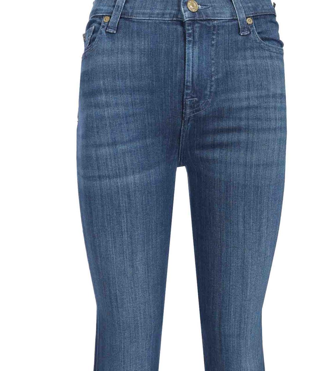 7 FOR ALL MANKIND Синие хлопковые джинсы клеш, фото 3
