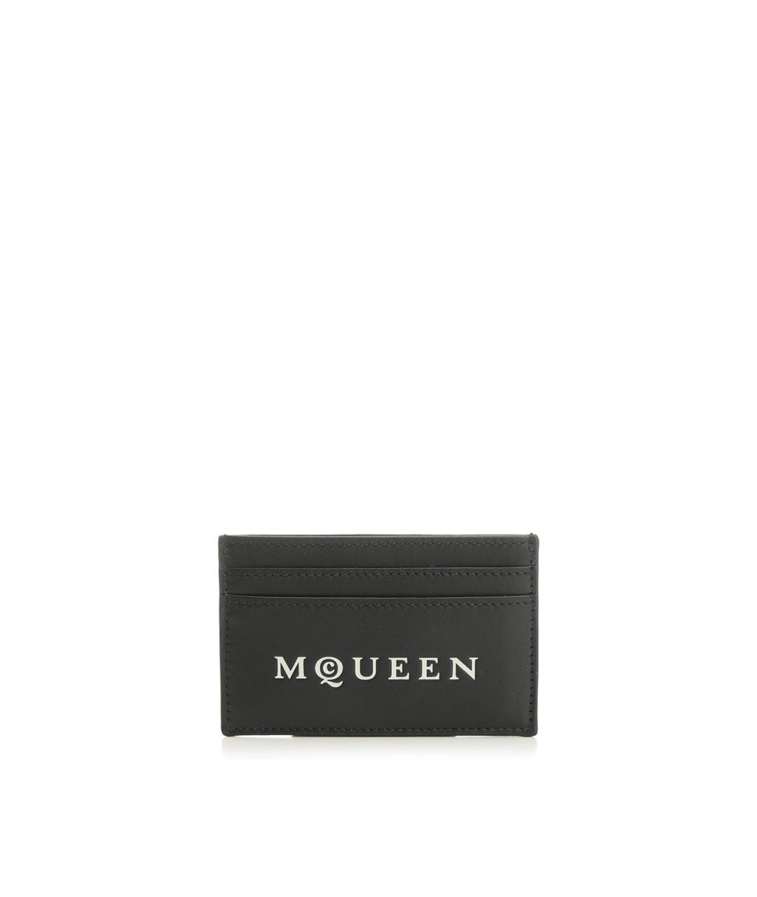 ALEXANDER MCQUEEN Черный кожаный кардхолдер, фото 1