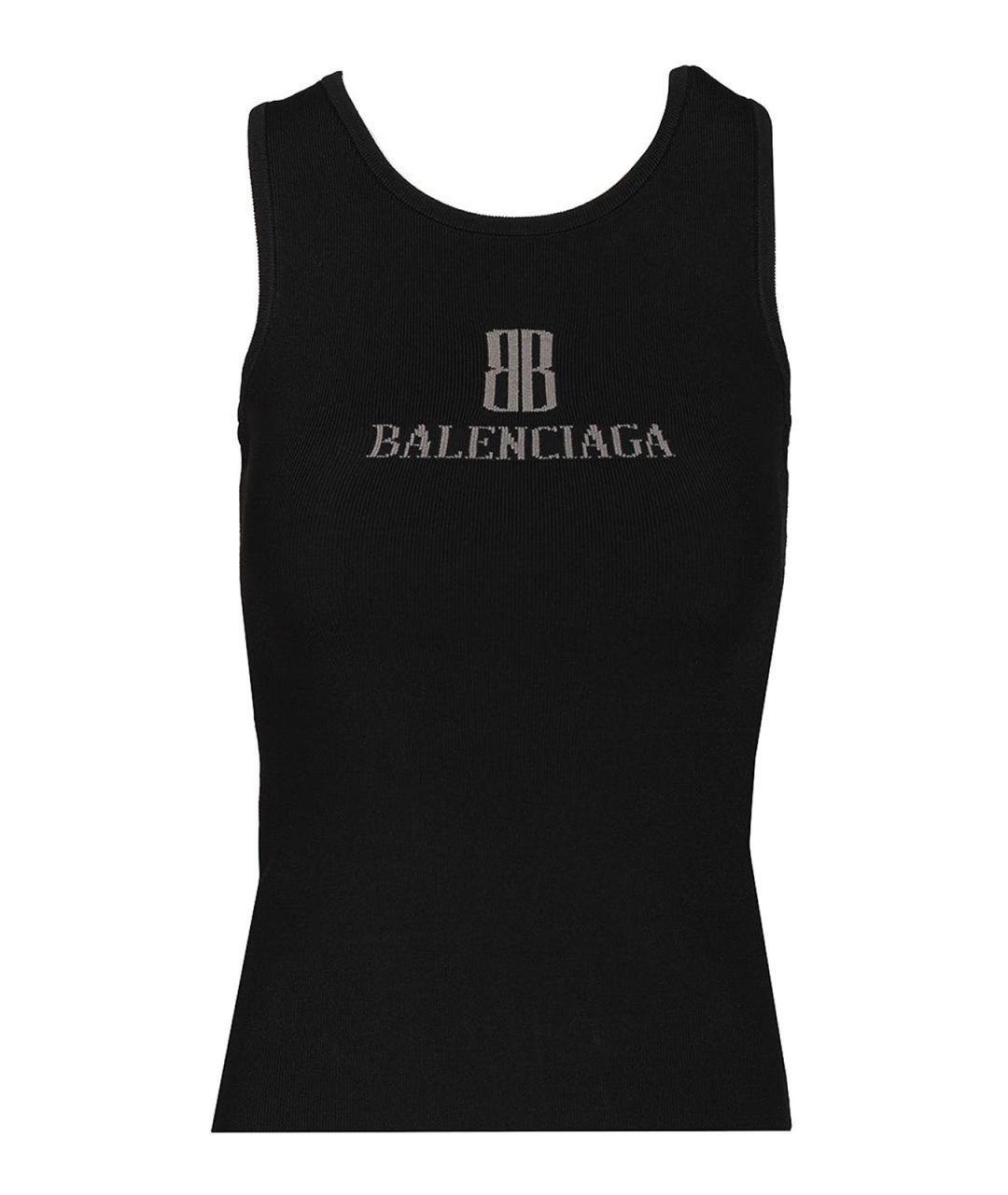 BALENCIAGA Черная вискозная майка, фото 1