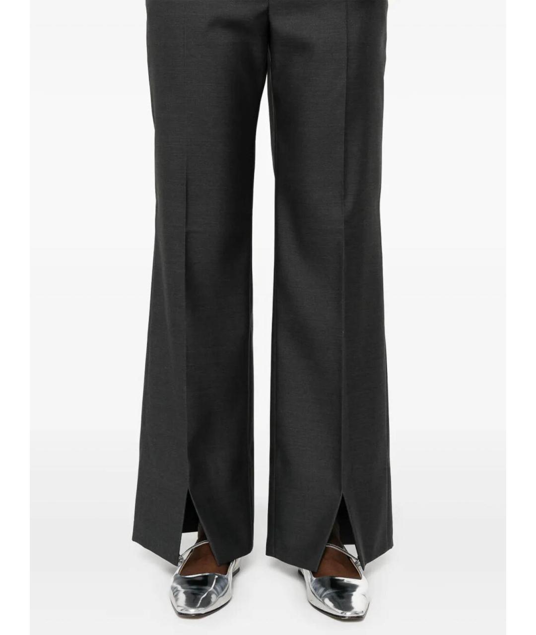 GUCCI Антрацитовые шерстяные прямые брюки, фото 4