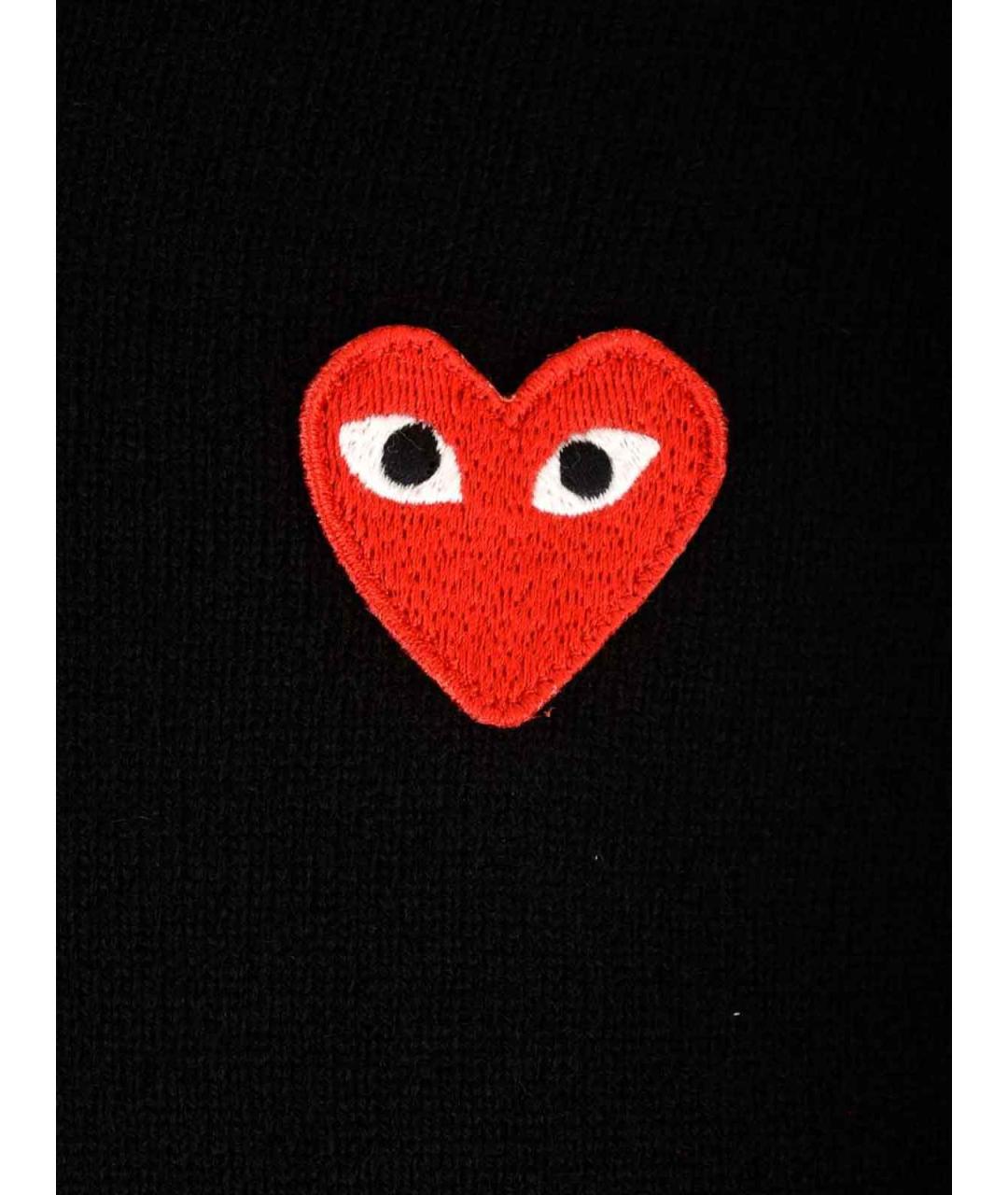 COMME DES GARÇONS PLAY Черный шерстяной кардиган, фото 3