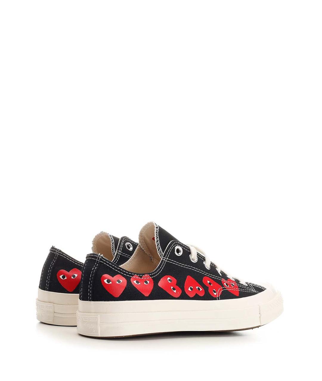 COMME DES GARÇONS PLAY Черные текстильные низкие кроссовки / кеды, фото 3