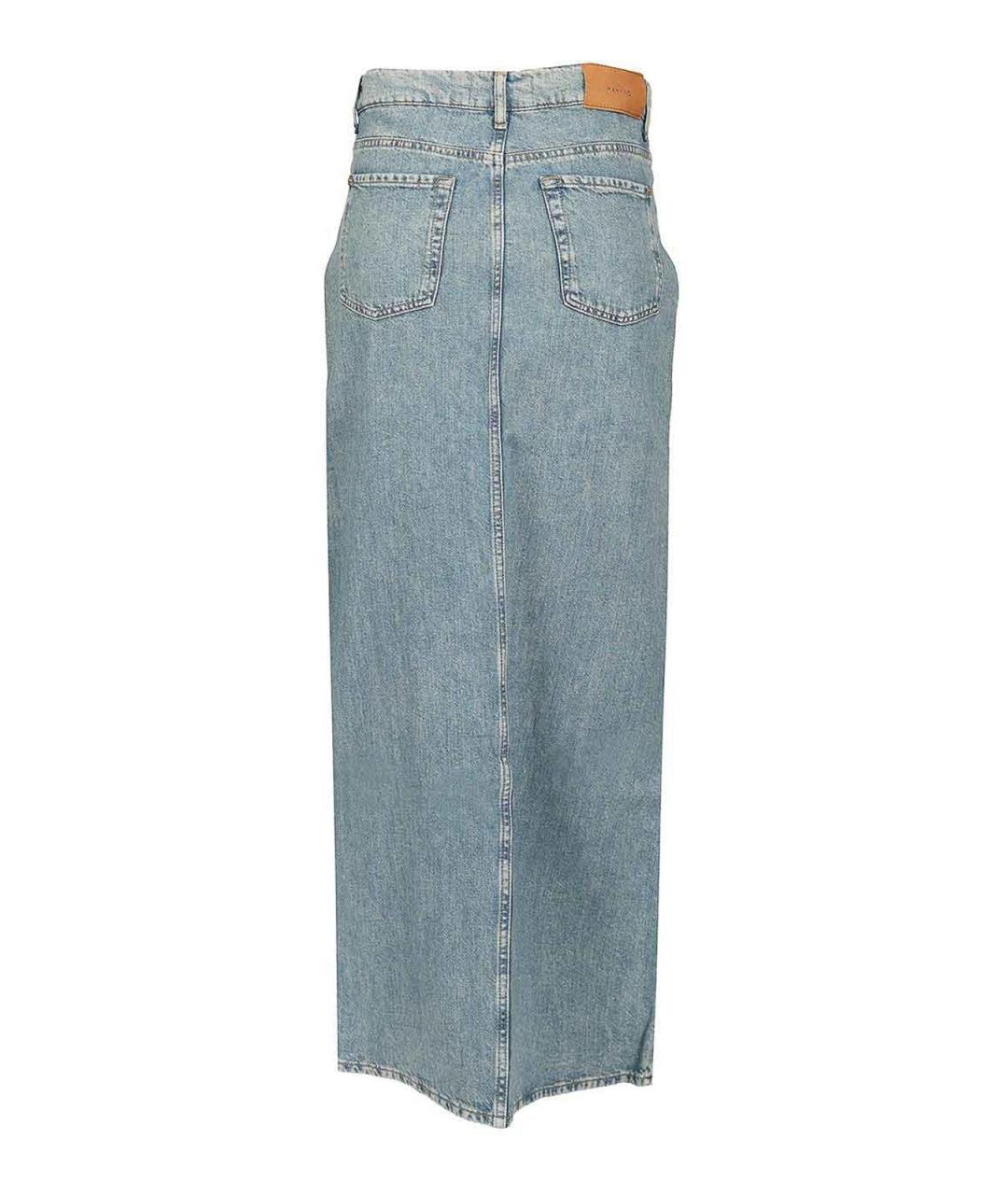 7 FOR ALL MANKIND Голубая хлопковая юбка макси, фото 2