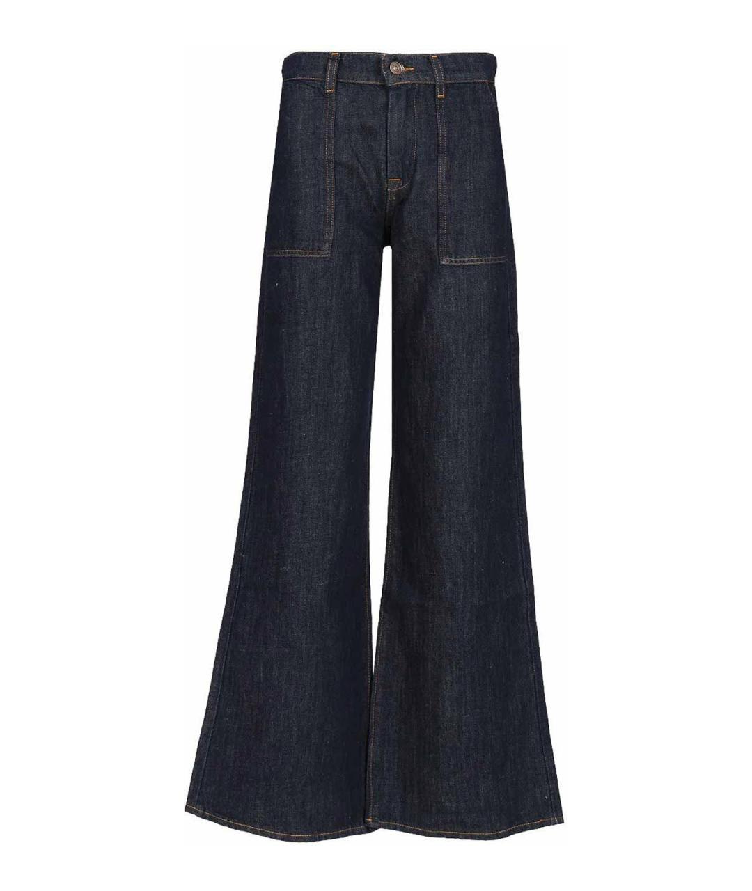 7 FOR ALL MANKIND Синие хлопко-эластановые джинсы клеш, фото 1