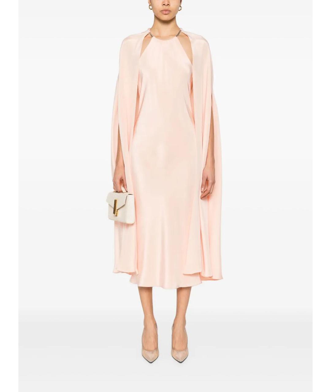 MAX MARA Розовое шелковое вечернее платье, фото 2