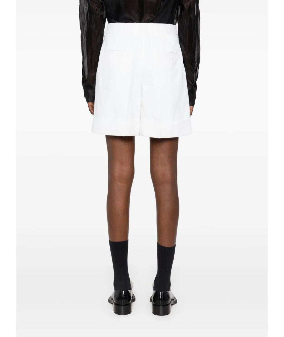 JIL SANDER Белые льняные шорты, фото 3