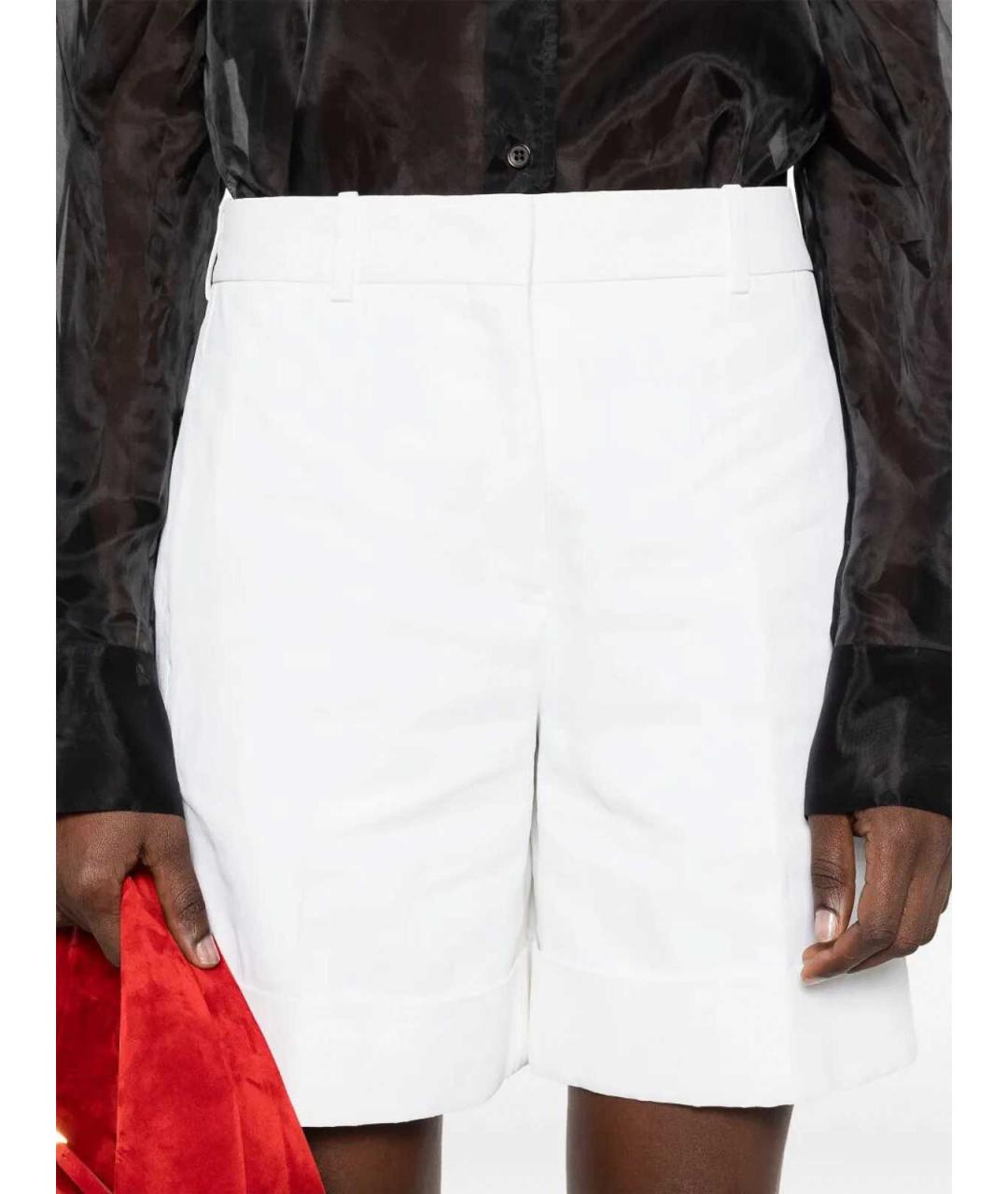 JIL SANDER Белые льняные шорты, фото 5