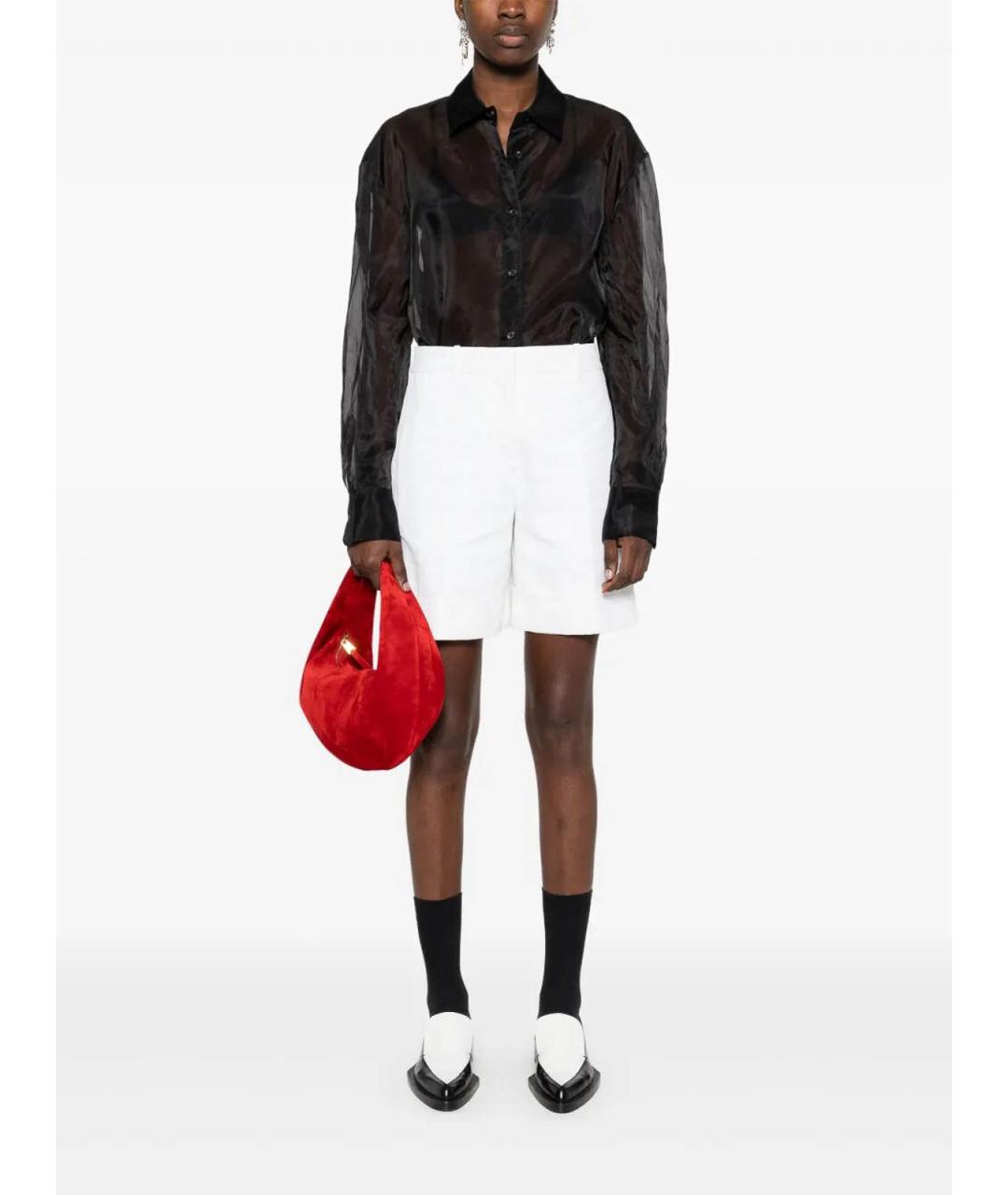 JIL SANDER Белые льняные шорты, фото 2