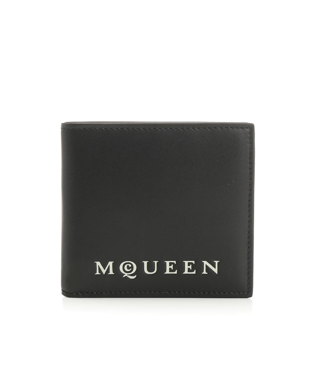 ALEXANDER MCQUEEN Черный кожаный кошелек, фото 1