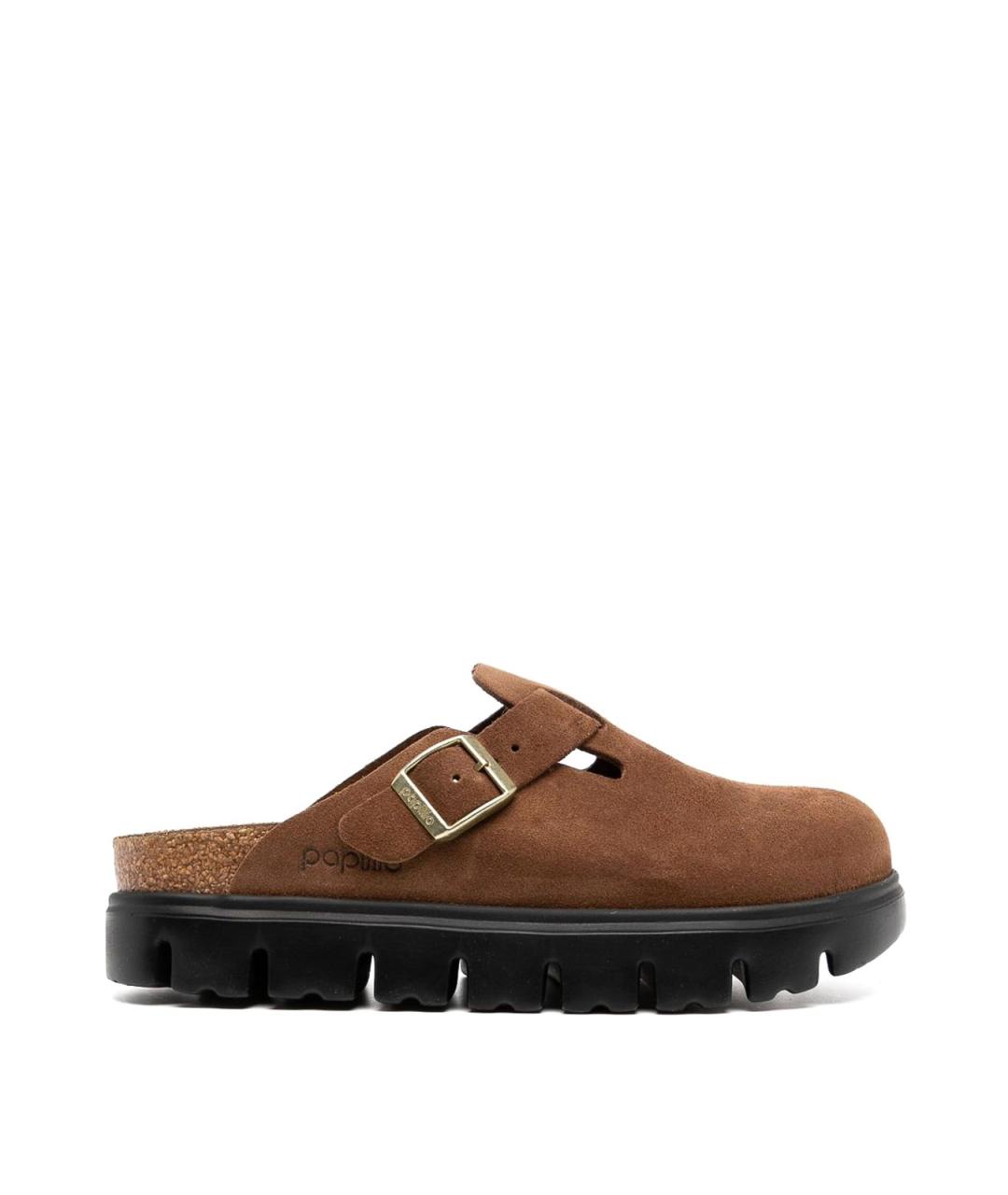 BIRKENSTOCK Коричневые замшевые мюли, фото 1