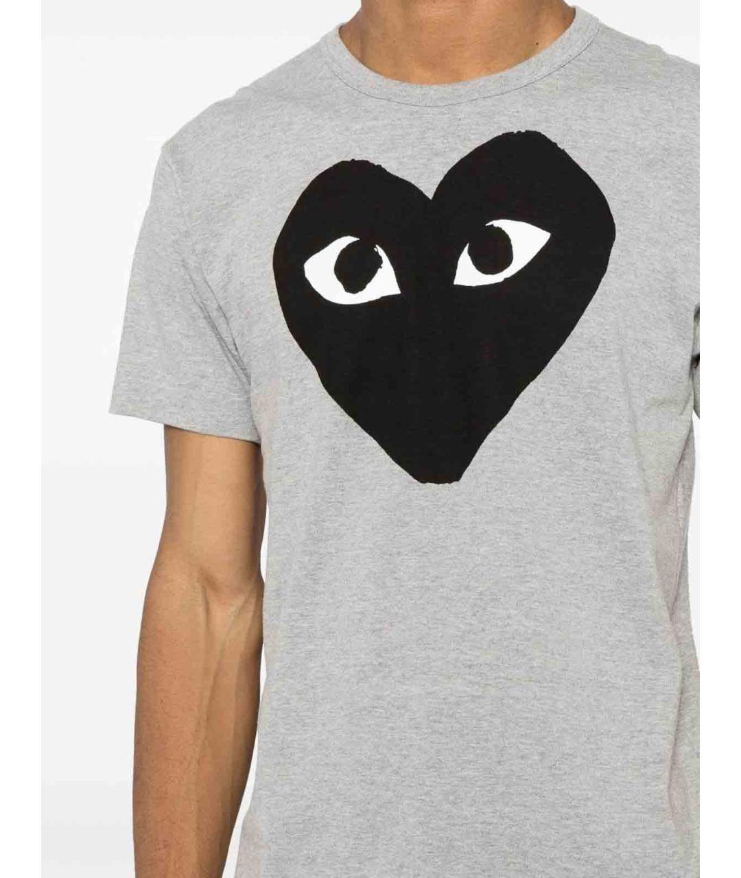 COMME DES GARÇONS Серая хлопковая футболка, фото 4