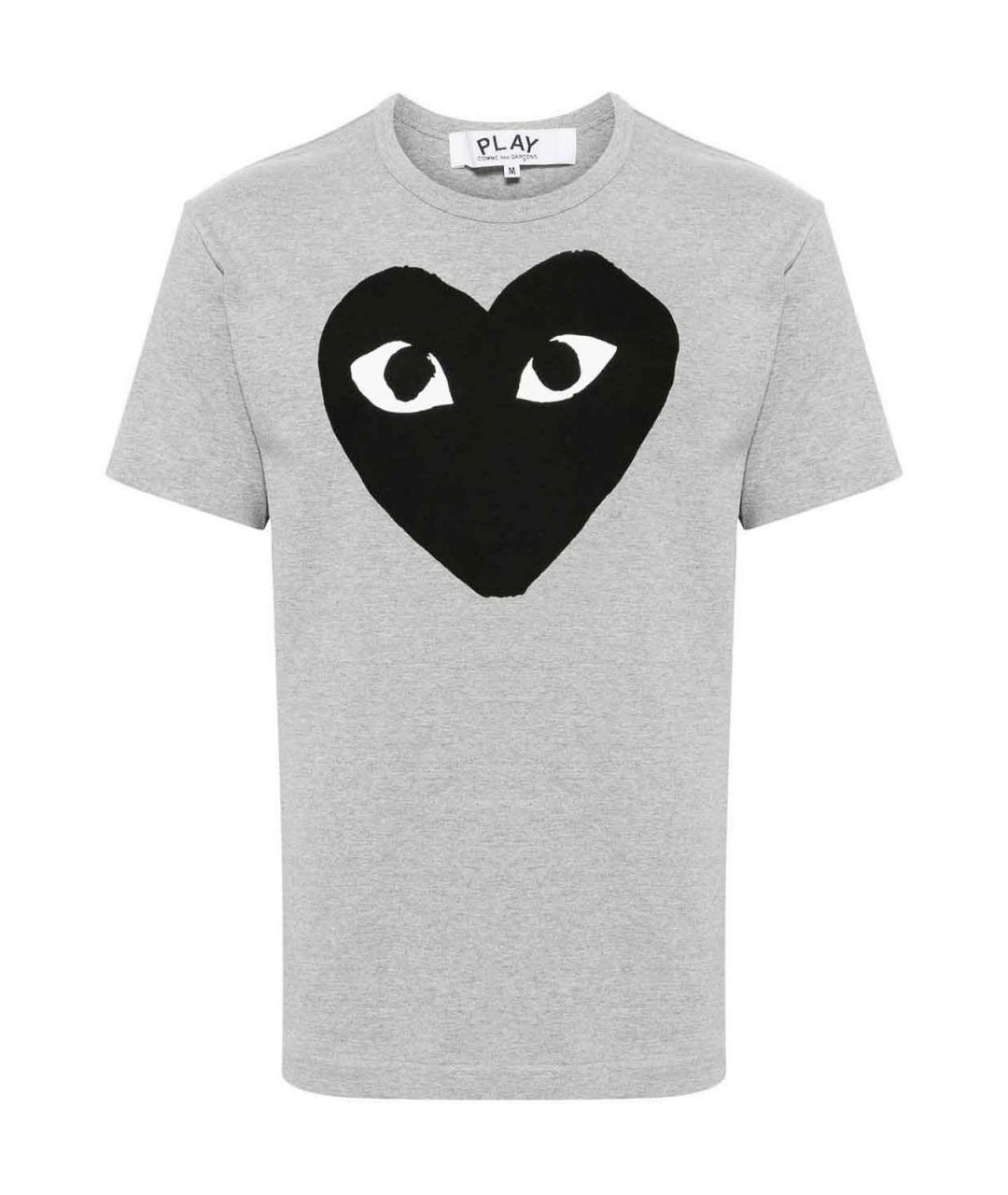 COMME DES GARÇONS Серая хлопковая футболка, фото 1