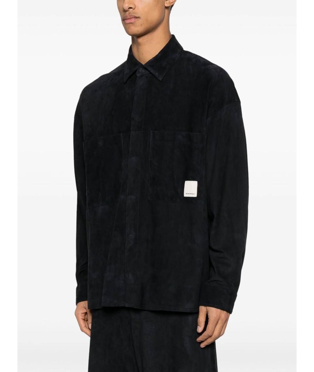 EMPORIO ARMANI Черная замшевая куртка, фото 4