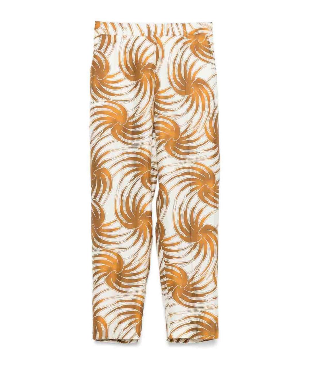 ALBERTO BIANI Бежевые шелковые брюки широкие, фото 1