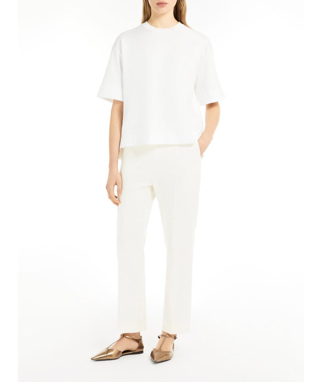 MAX MARA Белая хлопковая футболка, фото 2