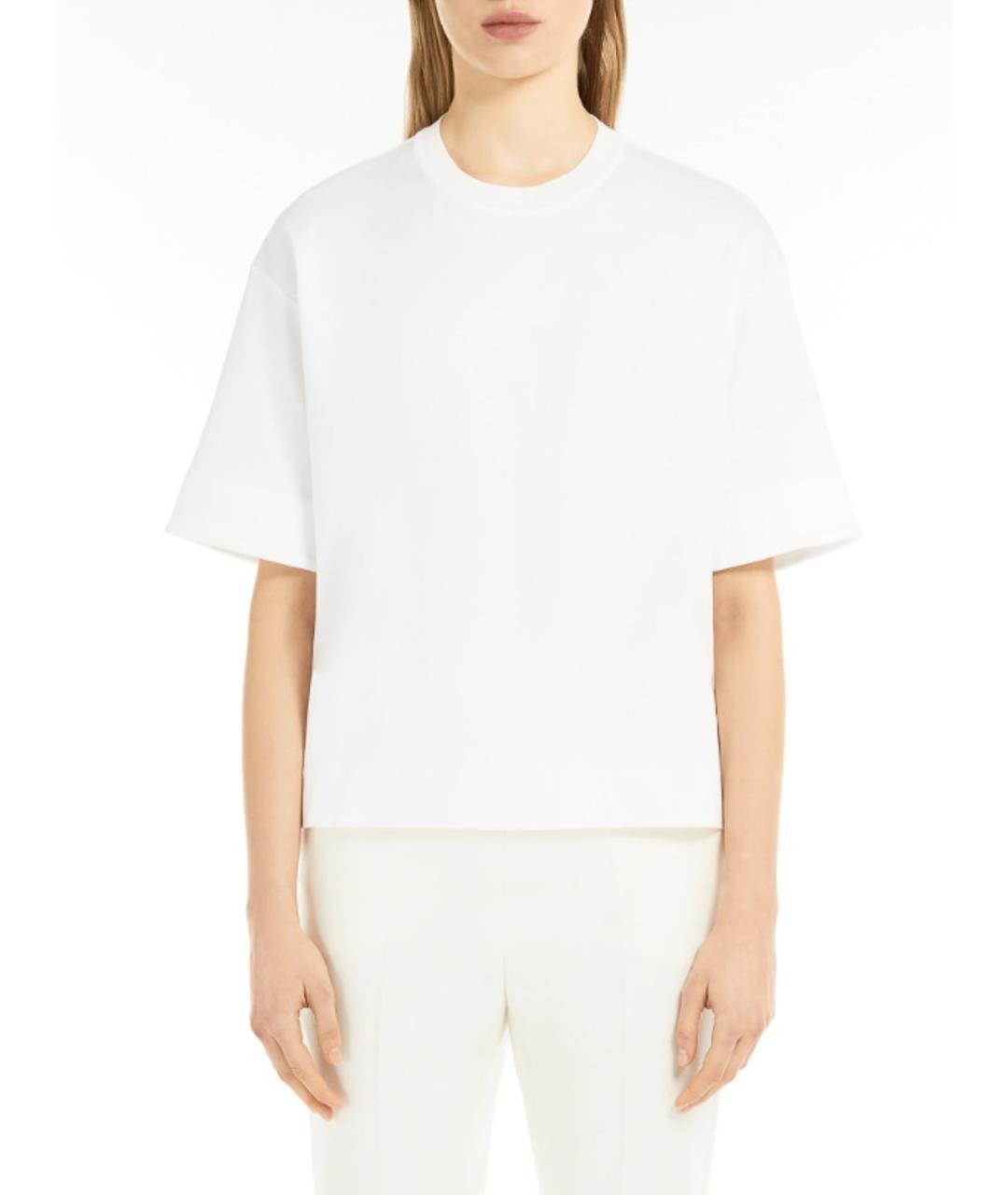 MAX MARA Белая хлопковая футболка, фото 3