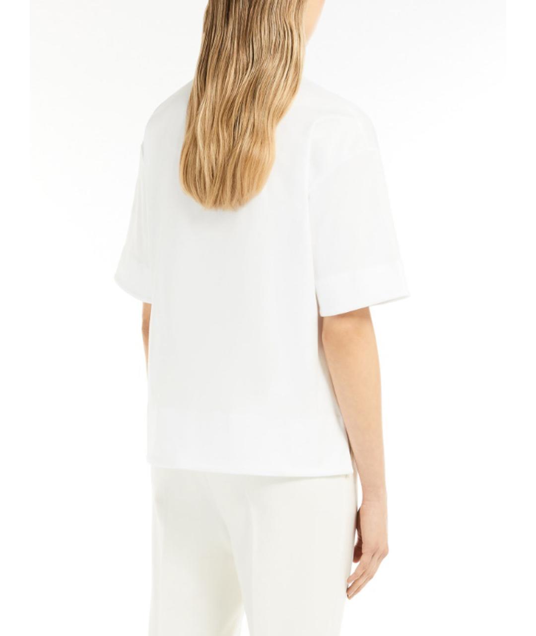 MAX MARA Белая хлопковая футболка, фото 4