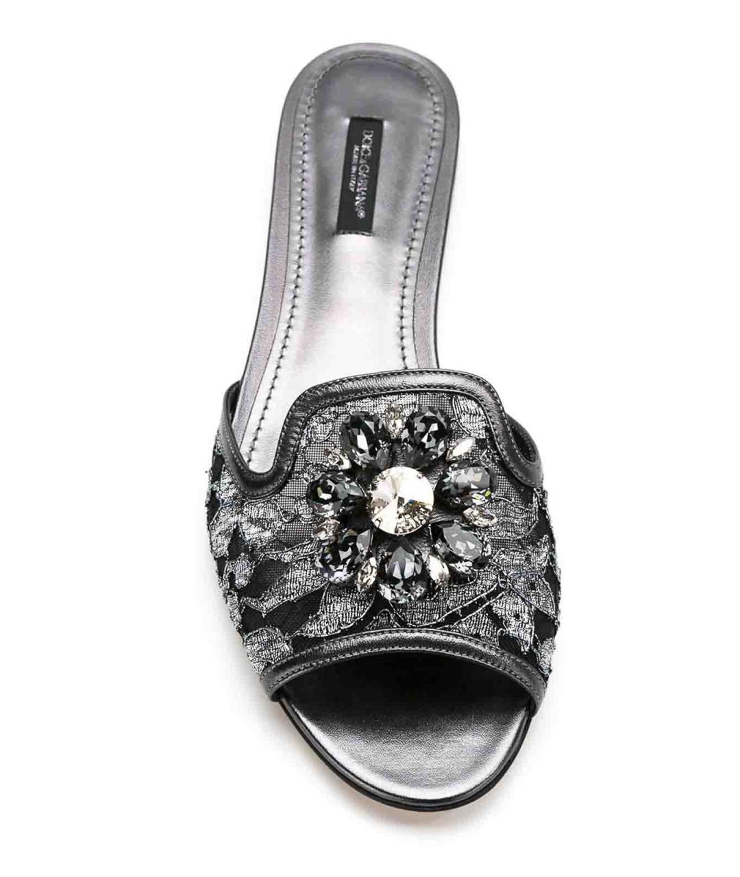 DOLCE&GABBANA Серебряные шлепанцы, фото 4