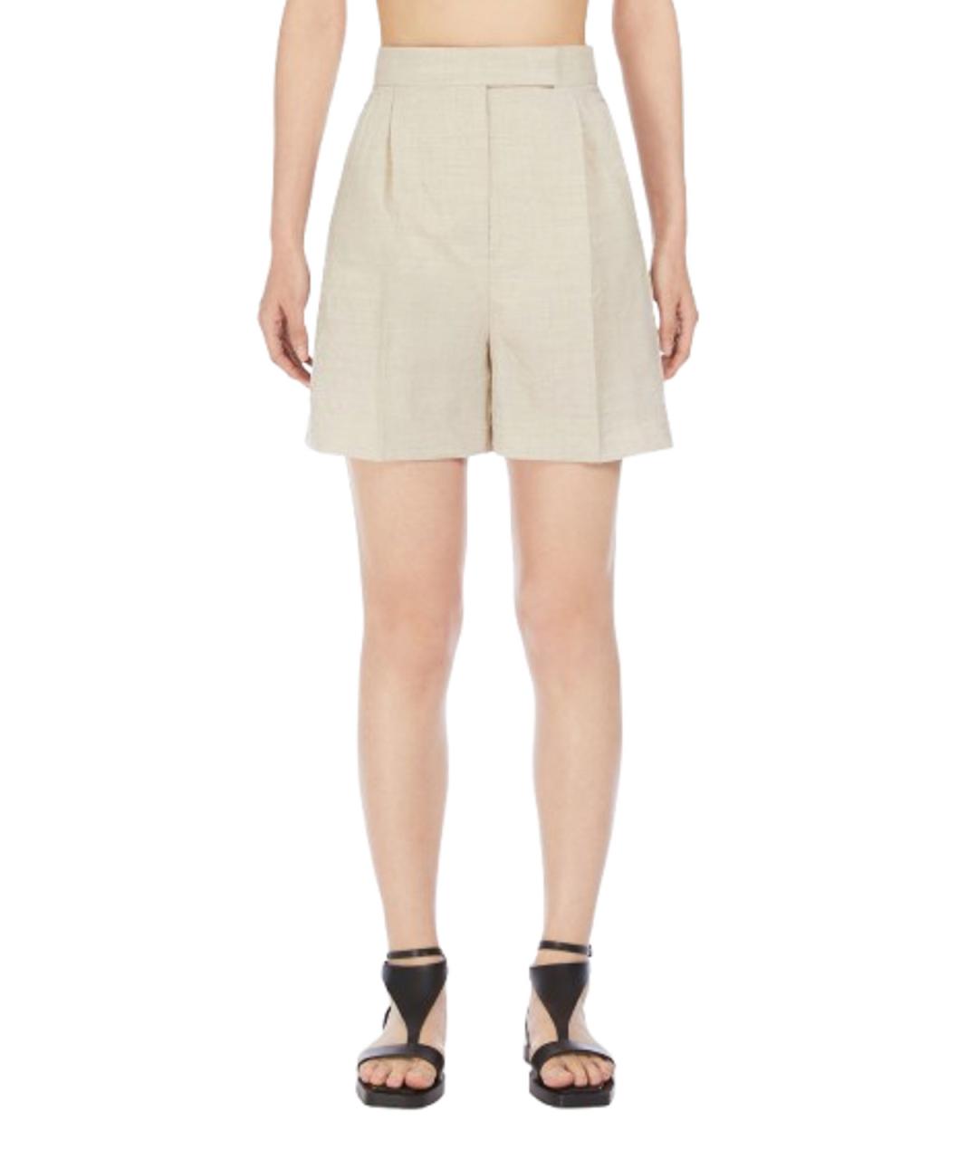 MAX MARA Бежевые шерстяные шорты, фото 2