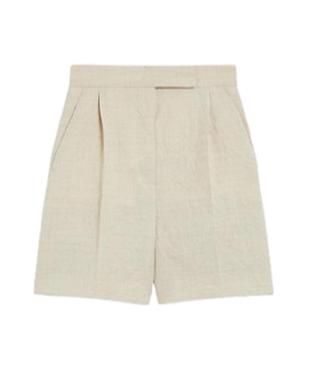 MAX MARA Бежевые шерстяные шорты, фото 1