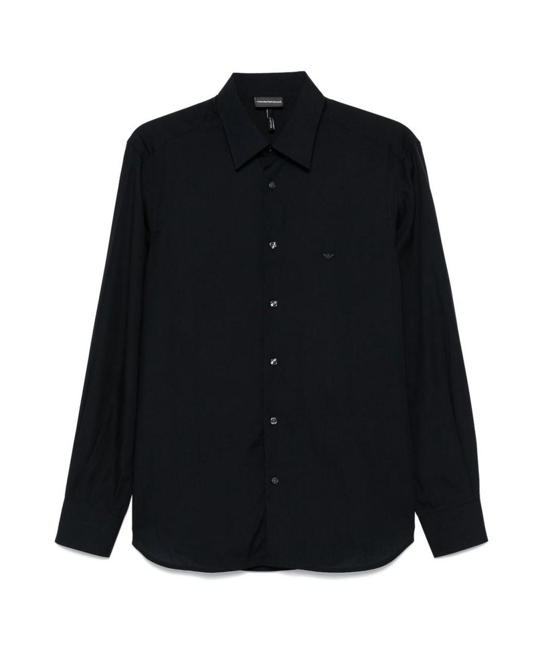 EMPORIO ARMANI Синяя хлопковая классическая рубашка, фото 1