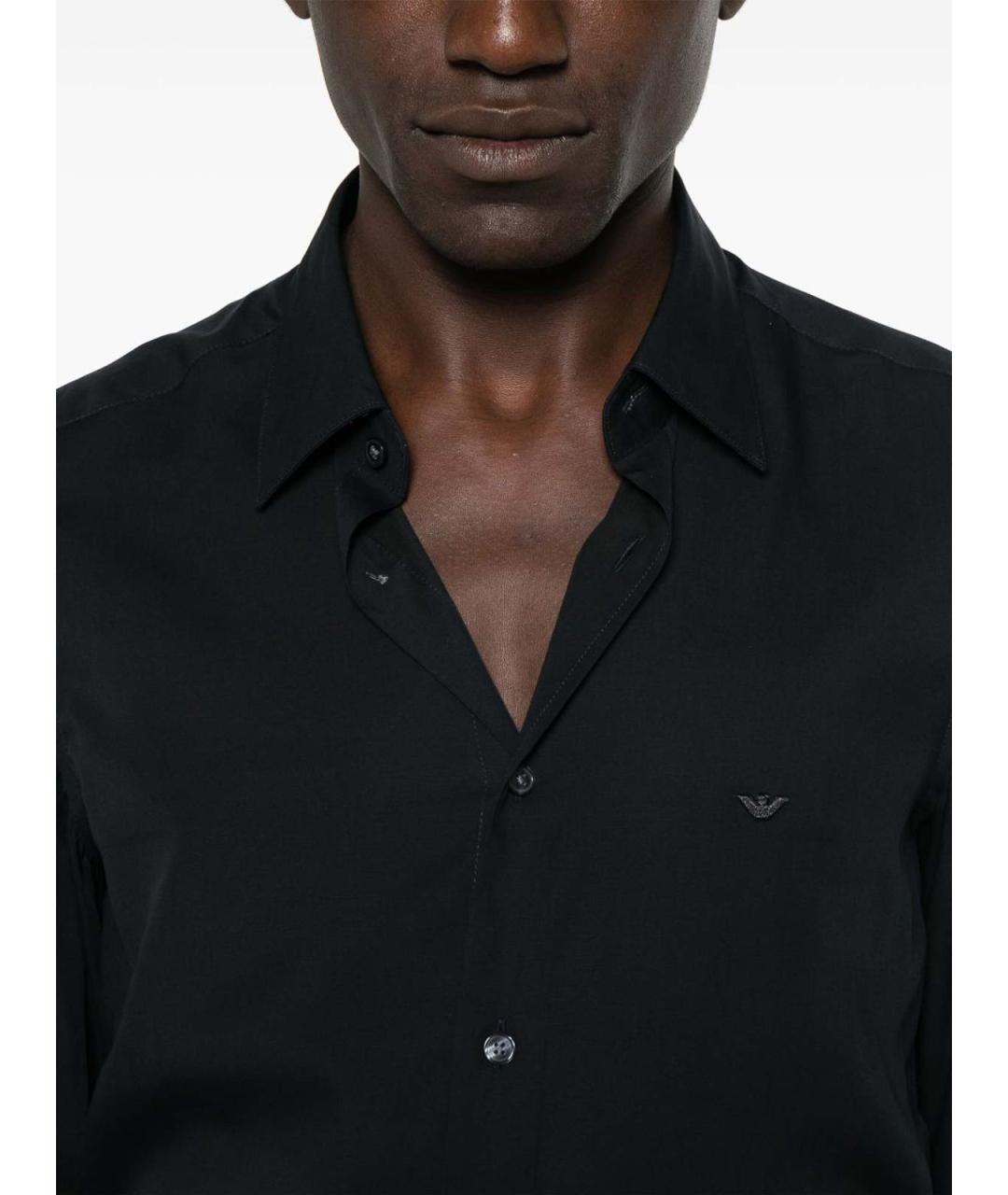 EMPORIO ARMANI Синяя хлопковая классическая рубашка, фото 2