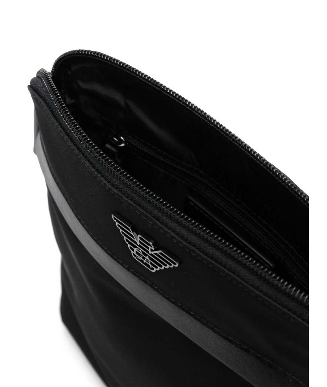 EMPORIO ARMANI Черная синтетическая сумка на плечо, фото 5