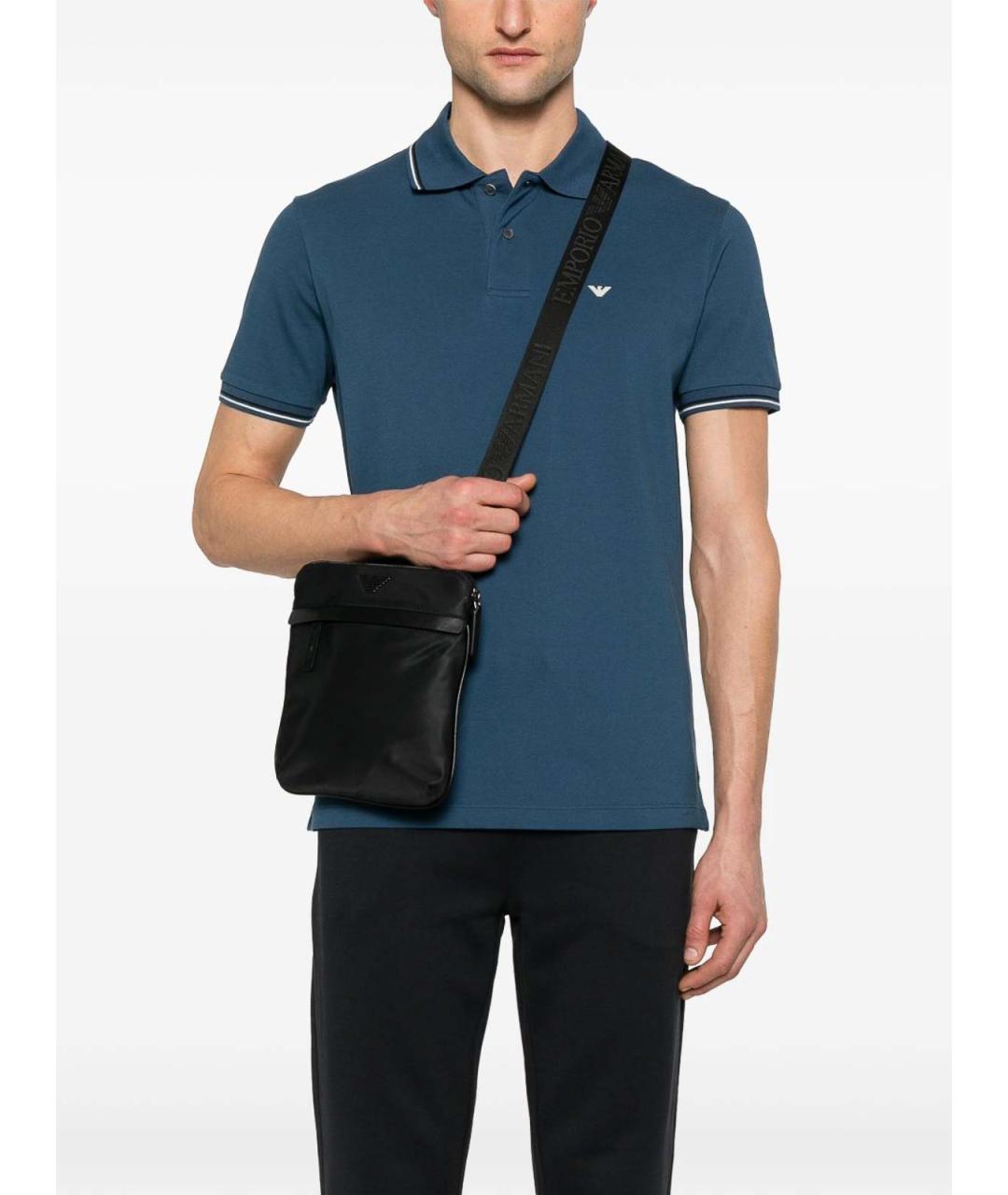 EMPORIO ARMANI Черная синтетическая сумка на плечо, фото 3