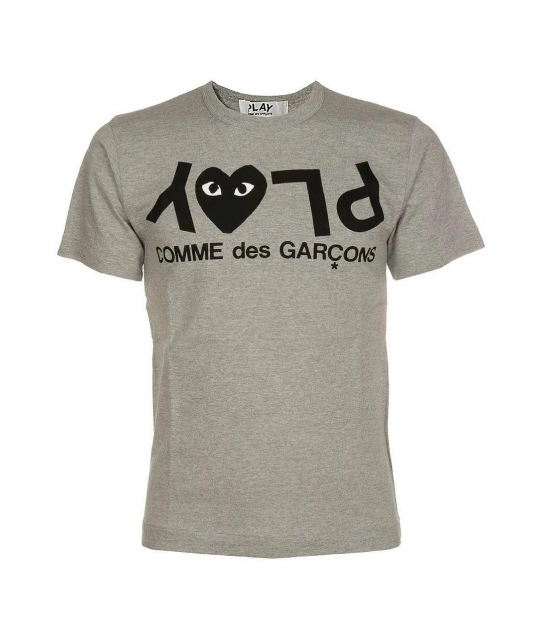 COMME DES GARÇONS Серая хлопковая футболка, фото 1