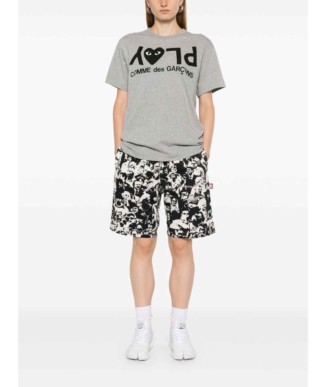 COMME DES GARÇONS Серая хлопковая футболка, фото 2