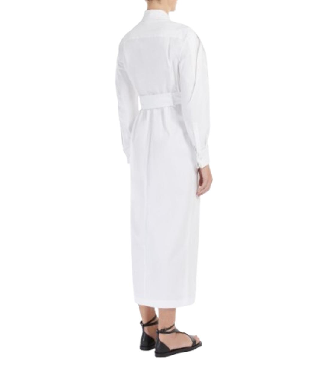 MAX MARA Белое хлопковое повседневное платье, фото 3