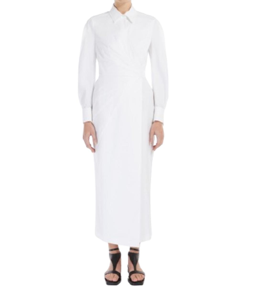 MAX MARA Белое хлопковое повседневное платье, фото 2