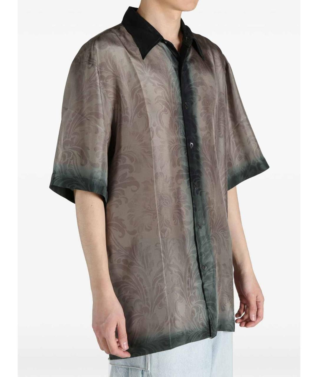 DRIES VAN NOTEN Синяя шелковая кэжуал рубашка, фото 2